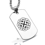 Stainless Steel Celtic Shield Knot Dog Tag Pendant - Comfort Zone Studios