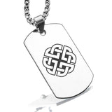 Stainless Steel Celtic Shield Knot Dog Tag Pendant - Comfort Zone Studios