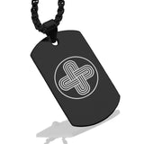 Stainless Steel Celtic Solomon's Knot Dog Tag Pendant - Comfort Zone Studios