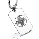 Stainless Steel Celtic Solomon's Knot Dog Tag Pendant - Comfort Zone Studios