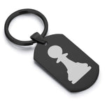 Stainless Steel Pawn Chess Piece Dog Tag Keychain