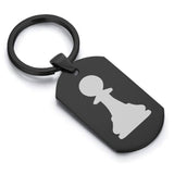 Stainless Steel Pawn Chess Piece Dog Tag Keychain