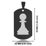 Stainless Steel Pawn Chess Piece Dog Tag Pendant