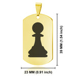 Stainless Steel Pawn Chess Piece Dog Tag Pendant