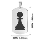 Stainless Steel Pawn Chess Piece Dog Tag Keychain