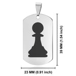 Stainless Steel Pawn Chess Piece Dog Tag Pendant