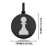 Stainless Steel Pawn Chess Piece Round Medallion Keychain