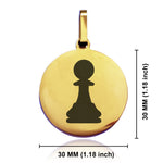 Stainless Steel Pawn Chess Piece Round Medallion Keychain