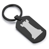 Stainless Steel Rook Chess Piece Dog Tag Keychain