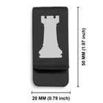 Stainless Steel Rook Chess Piece Classic Slim Money Clip