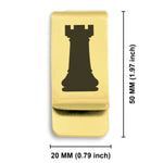Stainless Steel Rook Chess Piece Classic Slim Money Clip