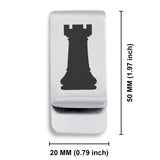 Stainless Steel Rook Chess Piece Classic Slim Money Clip