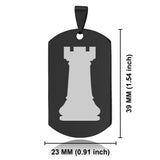 Stainless Steel Rook Chess Piece Dog Tag Pendant