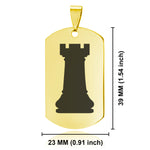 Stainless Steel Rook Chess Piece Dog Tag Pendant