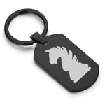 Stainless Steel Knight Chess Piece Dog Tag Keychain
