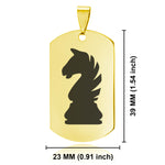 Stainless Steel Knight Chess Piece Dog Tag Keychain