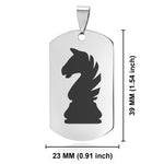 Stainless Steel Knight Chess Piece Dog Tag Pendant