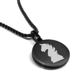 Stainless Steel Knight Chess Piece Round Medallion Pendant