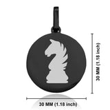 Stainless Steel Knight Chess Piece Round Medallion Pendant