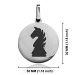 Stainless Steel Knight Chess Piece Round Medallion Pendant
