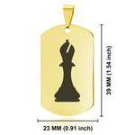Stainless Steel Bishop Chess Piece Dog Tag Keychain