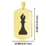 Stainless Steel Bishop Chess Piece Dog Tag Pendant