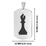Stainless Steel Bishop Chess Piece Dog Tag Pendant