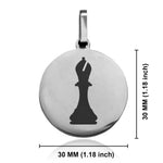 Stainless Steel Bishop Chess Piece Round Medallion Pendant