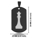 Stainless Steel Queen Chess Piece Dog Tag Keychain