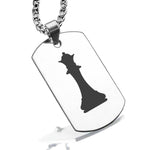 Stainless Steel Queen Chess Piece Dog Tag Pendant