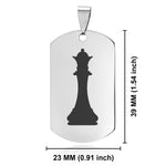Stainless Steel Queen Chess Piece Dog Tag Pendant