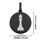 Stainless Steel Queen Chess Piece Round Medallion Pendant