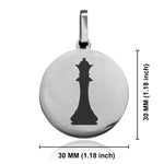 Stainless Steel Queen Chess Piece Round Medallion Pendant