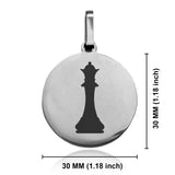 Stainless Steel Queen Chess Piece Round Medallion Keychain