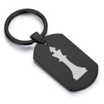 Stainless Steel King Chess Piece Dog Tag Keychain