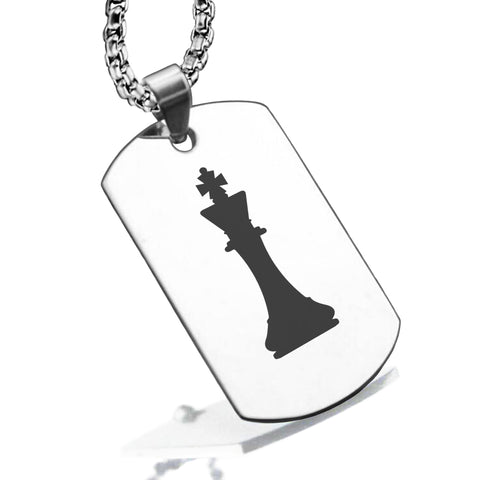 Stainless Steel King Chess Piece Dog Tag Pendant