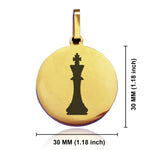Stainless Steel King Chess Piece Round Medallion Pendant