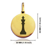 Stainless Steel King Chess Piece Round Medallion Pendant