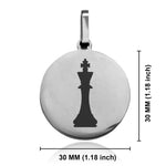Stainless Steel King Chess Piece Round Medallion Pendant