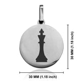 Stainless Steel King Chess Piece Round Medallion Pendant