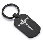 Stainless Steel Religious Cross Crucifix Dog Tag Keychain - Comfort Zone Studios