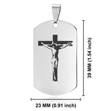 Stainless Steel Religious Cross Crucifix Dog Tag Keychain - Comfort Zone Studios