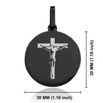 Stainless Steel Religious Cross Crucifix Round Medallion Pendant