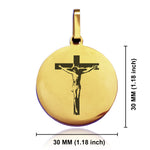 Stainless Steel Religious Cross Crucifix Round Medallion Pendant