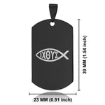 Stainless Steel Religious Ichthus Fish Dog Tag Keychain - Comfort Zone Studios
