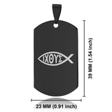 Stainless Steel Religious Ichthus Fish Dog Tag Keychain - Comfort Zone Studios