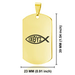 Stainless Steel Religious Ichthus Fish Dog Tag Keychain - Comfort Zone Studios