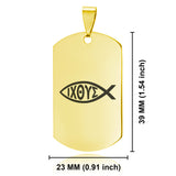 Stainless Steel Religious Ichthus Fish Dog Tag Keychain - Comfort Zone Studios