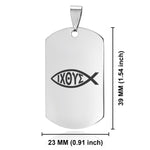 Stainless Steel Religious Ichthus Fish Dog Tag Keychain - Comfort Zone Studios