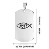 Stainless Steel Religious Ichthus Fish Dog Tag Keychain - Comfort Zone Studios